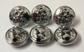 Nigerian Forces Unity NC Crest Insignia Ringed Silver Buttons 12mm V0198 X6