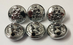 Nigerian Forces Unity NC Crest Insignia Ringed Silver Buttons 12mm V0198 X6