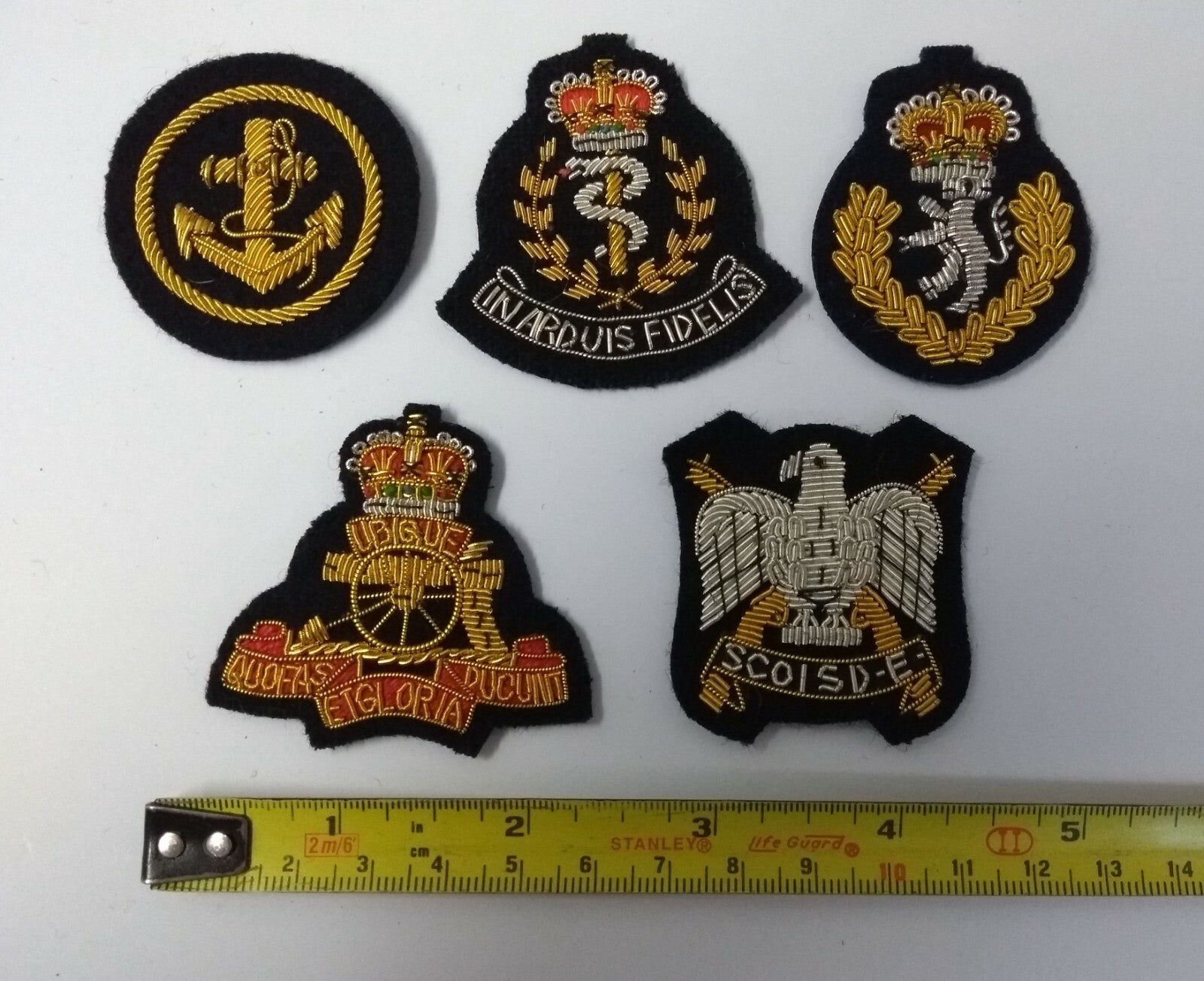 Genuine British Made Assorted Regiments Gold & Silver Wire Braid Badges ASPS303