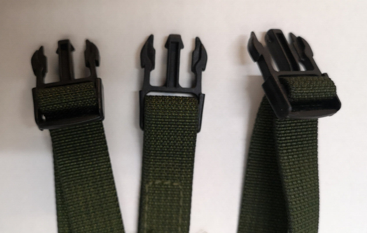 British Issue Green Utility Strap Side Pouch Yoke OD IRR 3 male buckles