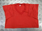 Genuine German 100% Cotton Red Short Sleeve V-neck T-shirt Medium, Baumhüter NEW