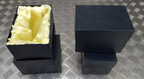 Dark Blue Gift / Storage Boxes with Cream Canvas Lining & Removable Lid x4