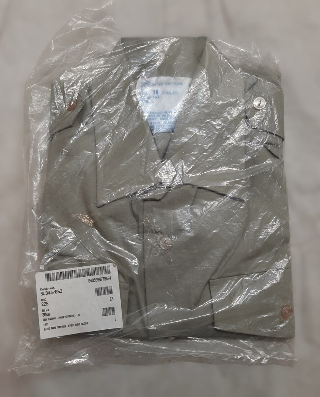 Tropical Stone Shirt British Forces Old Pattern (Ben Sherman) Long Sleeve 38cm
