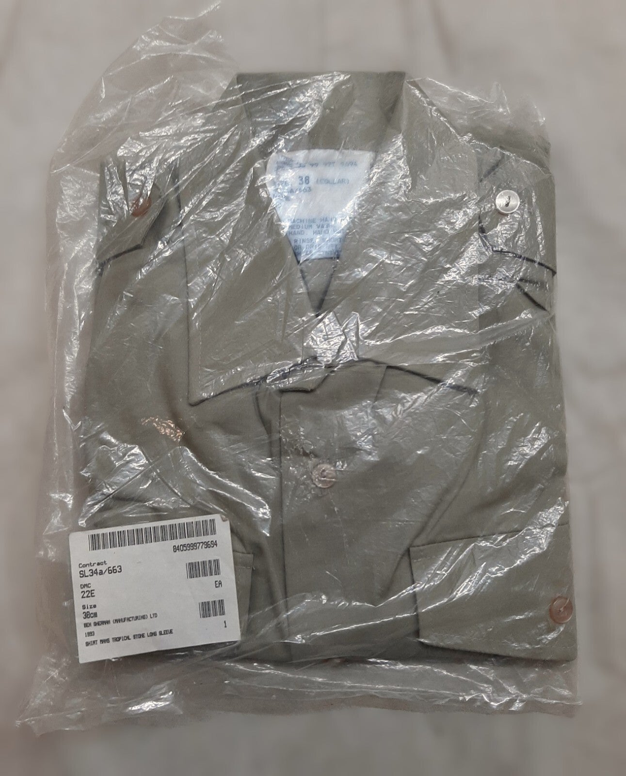 Tropical Stone Shirt British Forces Old Pattern (Ben Sherman) Long Sleeve 38cm