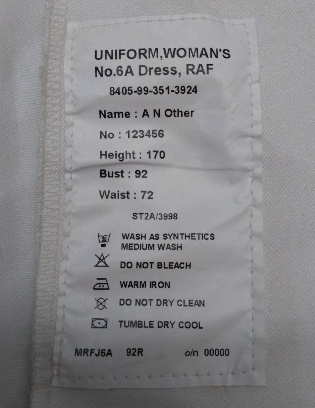 WRAF / RAF No.6A Royal Air Force Jacket Womans Size 170/92/72cm