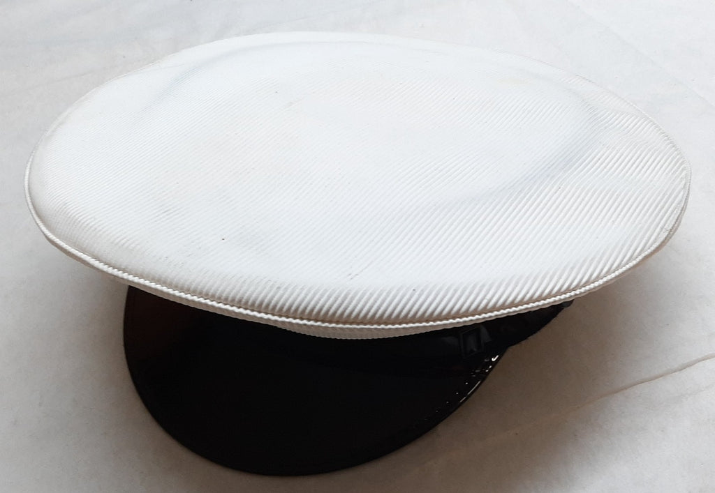 Genuine British Royal Navy Class 1 & 3 White Officer Cap / Dress Hat. Faulty
