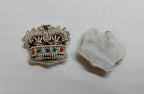 Army Silver Crowns Gilt With Crimson Padding Hand Embroidered Insignia 5/8" 1 Pr