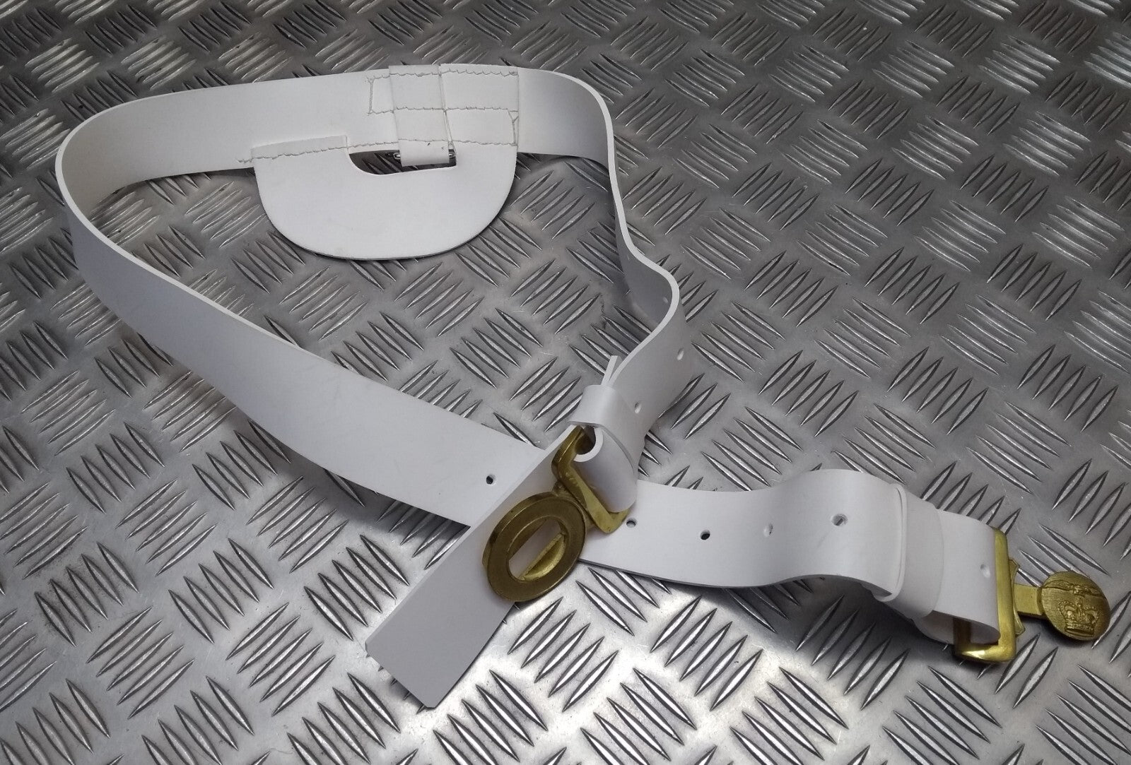 Vintage Air Belt White Pattern & Buckle Incomplete