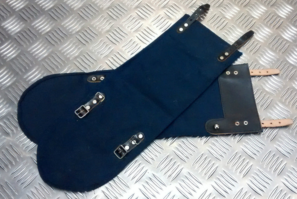 Vintage Swedish Navy Gaiters / Anklets Cotton Canvas / Leather Straps