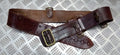 Vintage Sam Browne Belt Brown Leather No Shoulder Strap Brass Buckle & Fittings