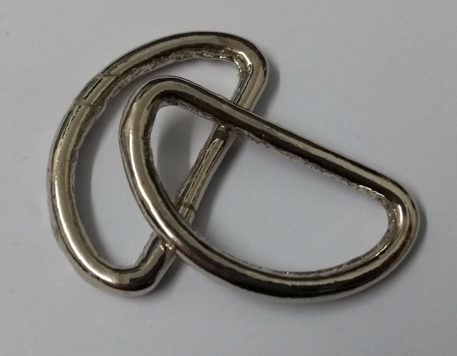 Genuine British Issue 1" Nickel Plated Long D Rings X 4 Pieces STD54