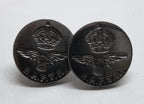 Vintage Buttons RAF Royal Air Force Kings Crown Ring Backed