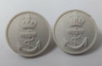 Genuine Vintage British Royal Navy RN White Kings Crown Naval Dress Buttons