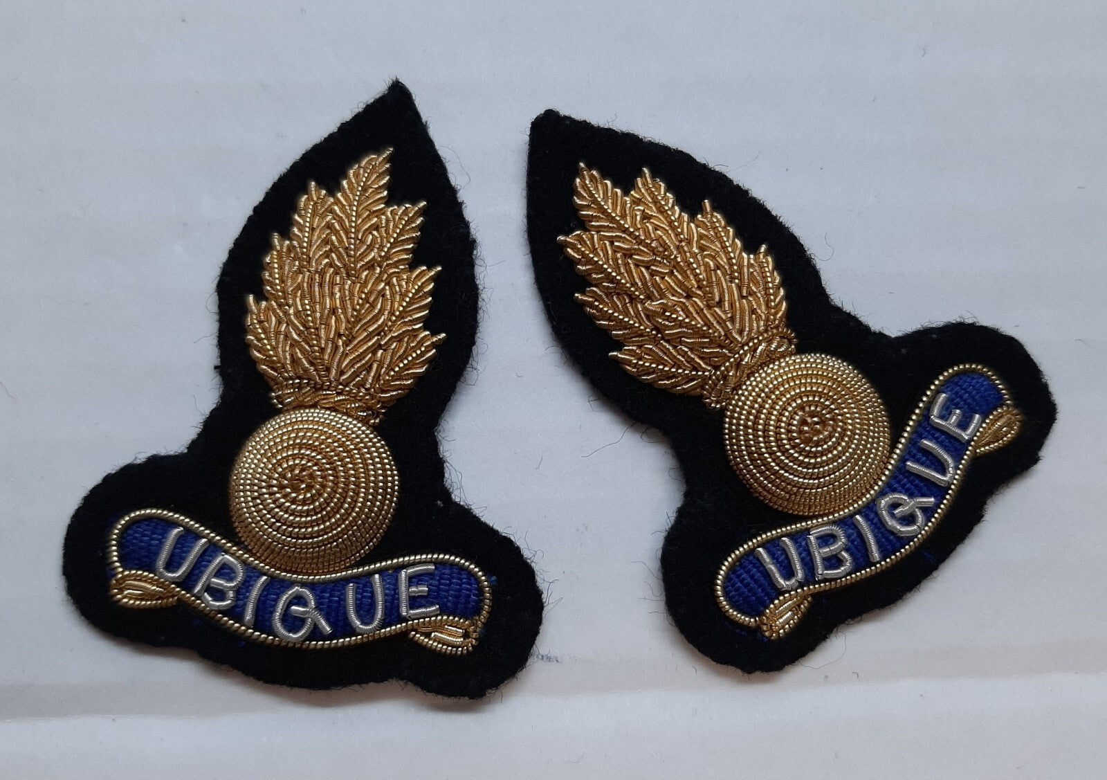 Royal Engineers Mess Kit Badge British Army Black Embroidered OFC Officer Collar Patches