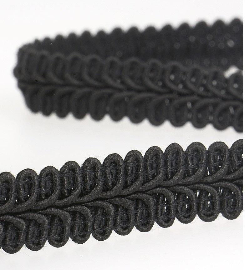 Decorative Black Gimp Braid 15mm wide x25m