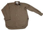 Vintage Combat Shirt Brown / Khaki Dress Long Sleeves Collar Size 16"