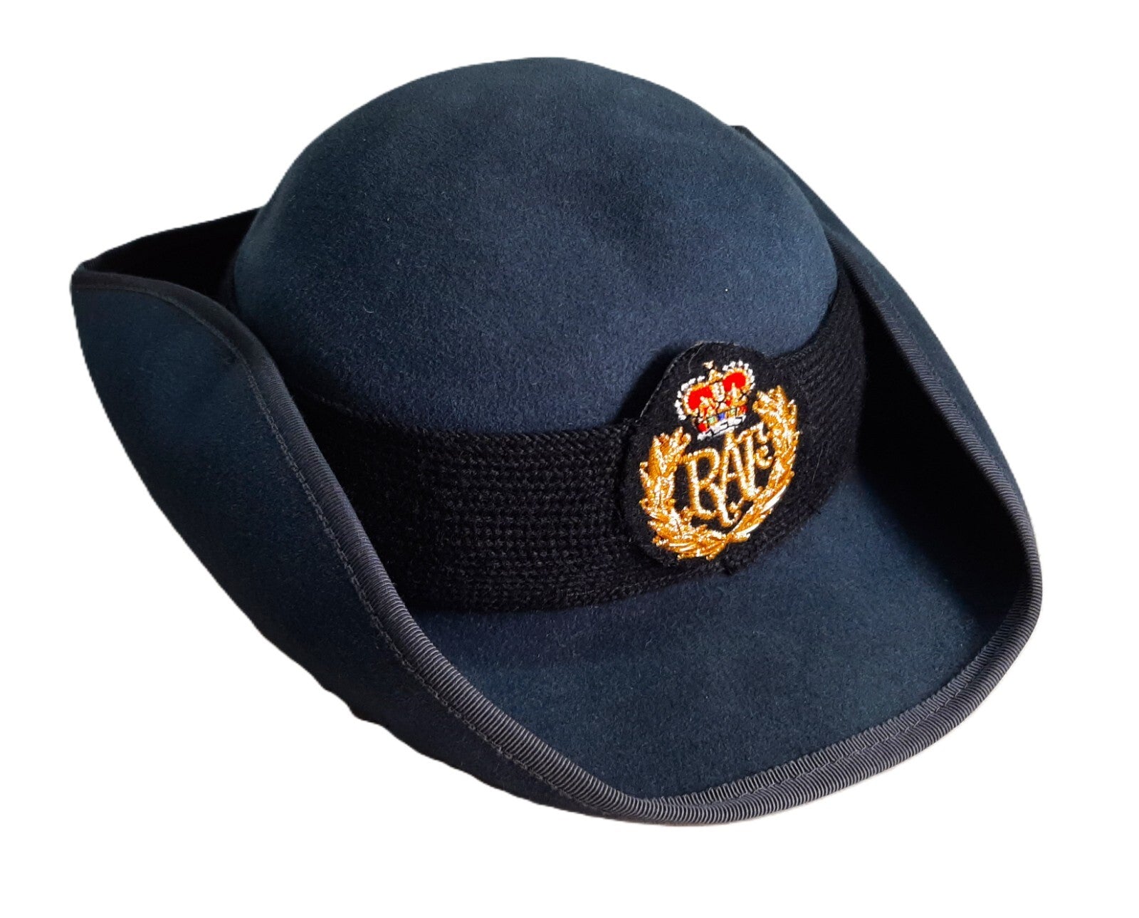 Tricorn Hat RAF Royal Air Force Blue Grey Colour Female Headwear with Badge Size 53cm