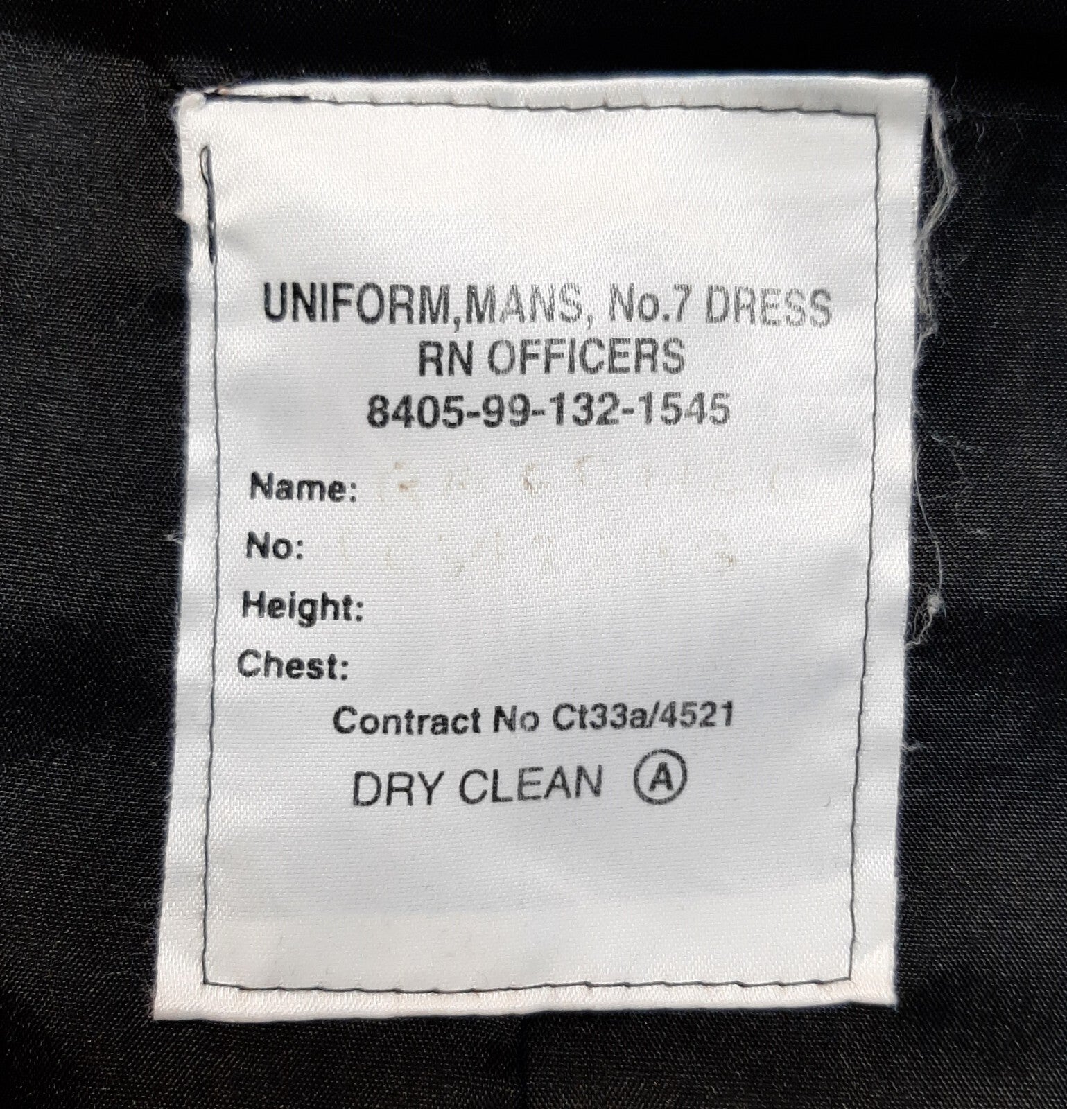 No7 Mess Jacket Lt Com Cuff Curls British Naval Ofc Dress RN