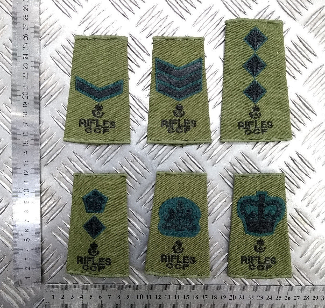 Rifles CCF OD Green Rank Slides Genuine British Army - NEW