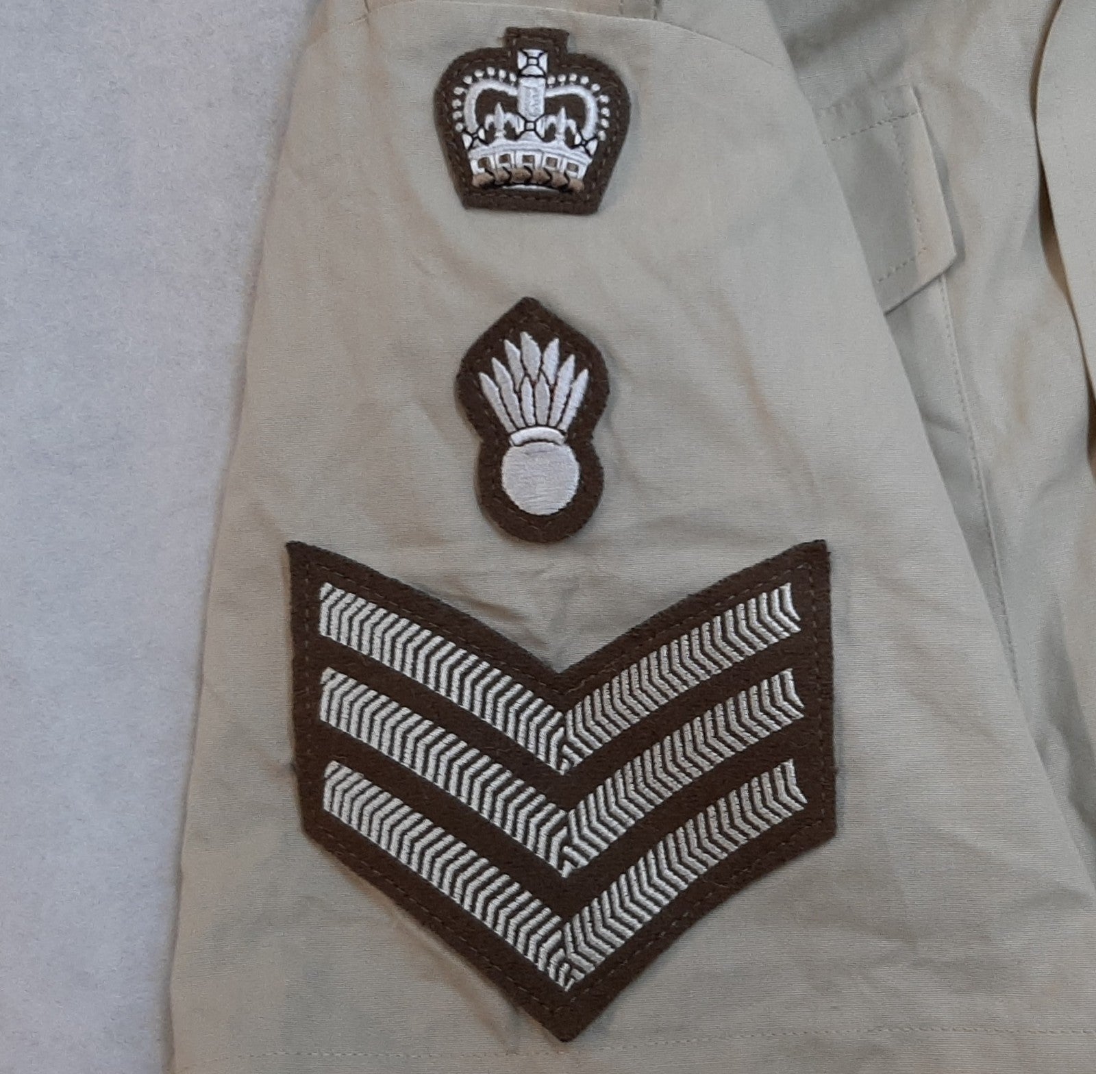 Army FAD Shirt Short Sleeve British Staff Sergeant Badge 42cm