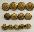 Royal Scots Dragoon Guards Offc. Frosted Ribbed Buttons 38L 30L 24L set of 13