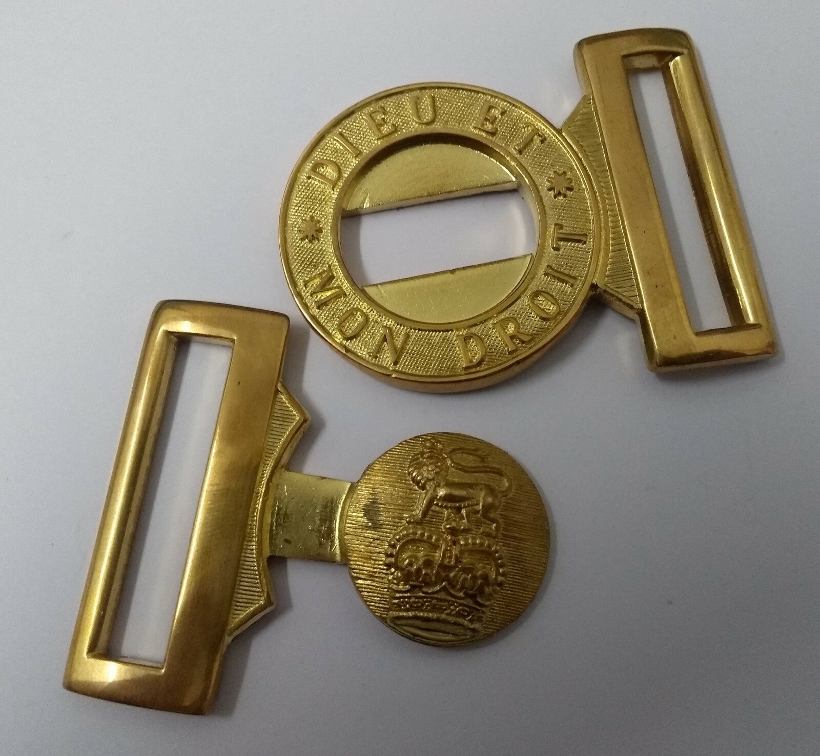 British Ceremonial Belt Buckle With "DIEU ET MON DROIT" Logo - NEW - DEM1N
