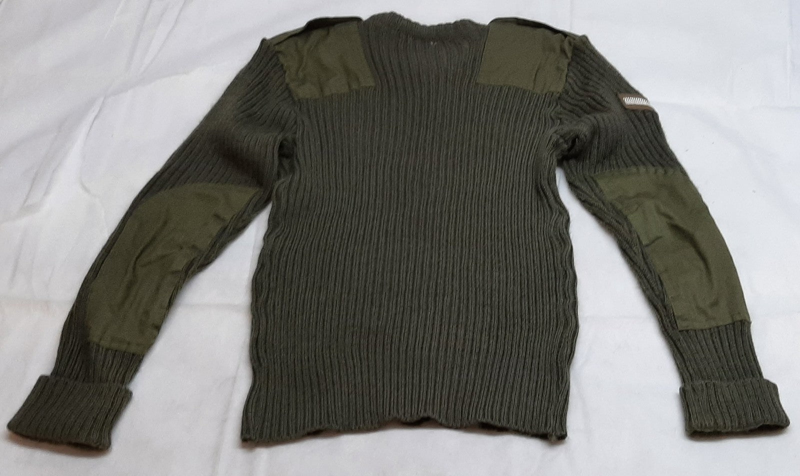 Army Commando Jumper British Forces Ribbed Olive Green Pullover L CPL Insignia M