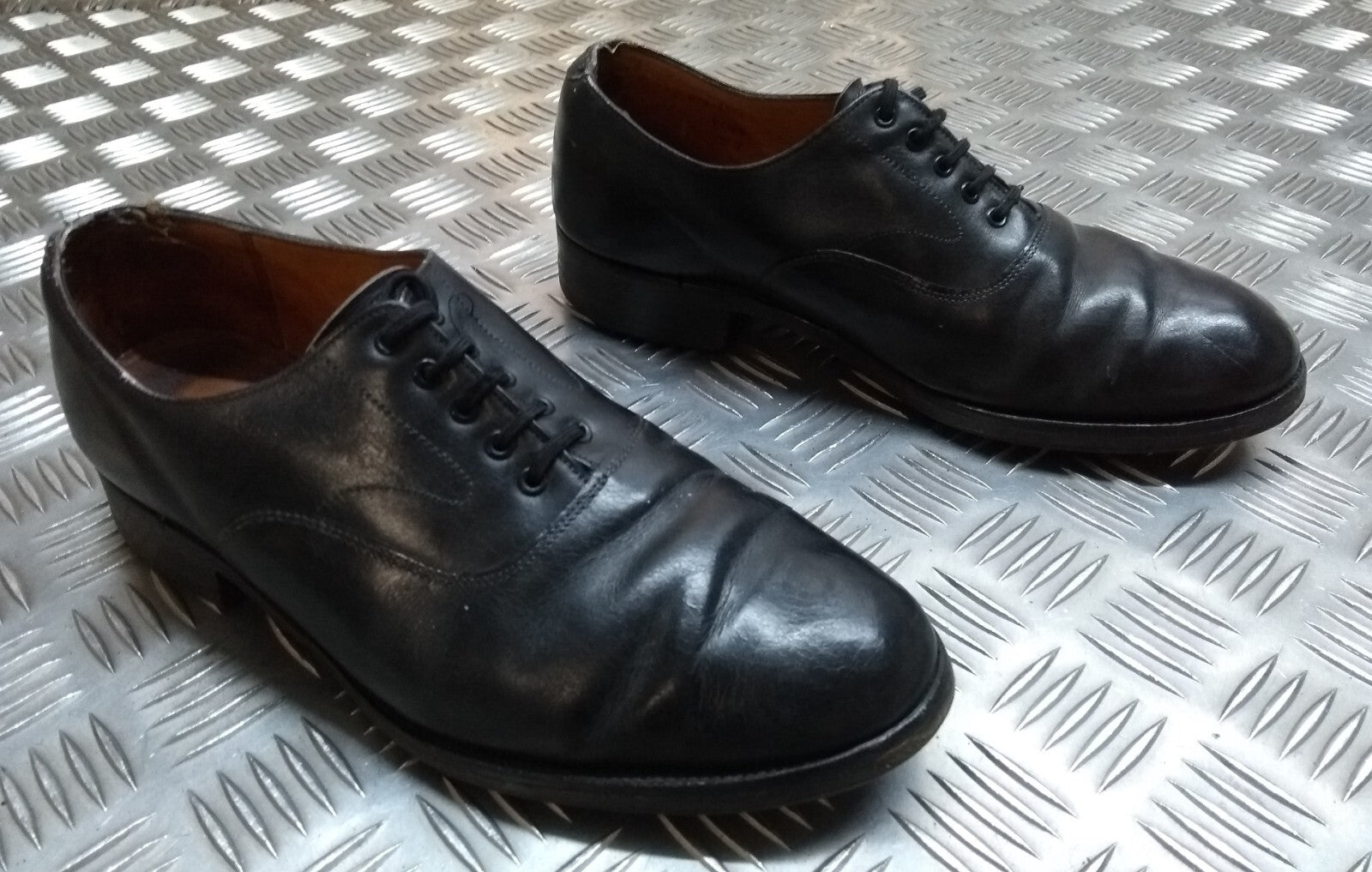 Naval Oxford Shoe British Navy Officers Dress Uniform Without Toe Cap UK 7L