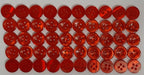 Buttons 100 Vintage 4 Hole Shirt / Shank Anchors Pearlesque Red 9.8mm NOS