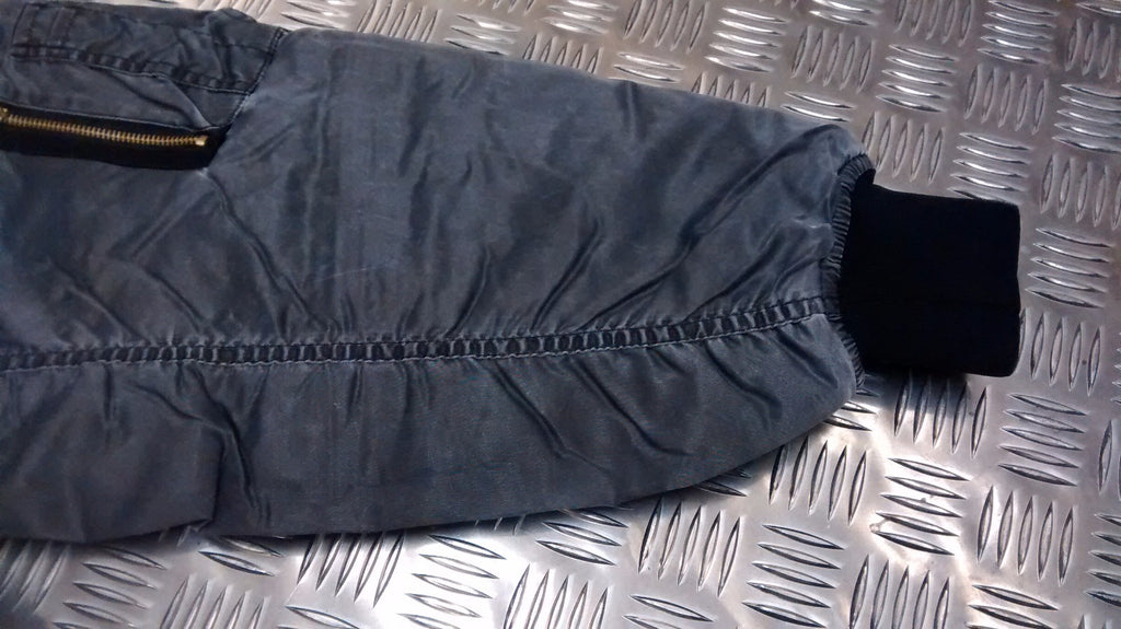 MA1 US Military Style Bomber Jacket Black Stone Washed - NEW