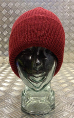 Dark Red / Maroon Knitted Beanie Hat / Watch Cap / Woolly Hat - One size - NEW
