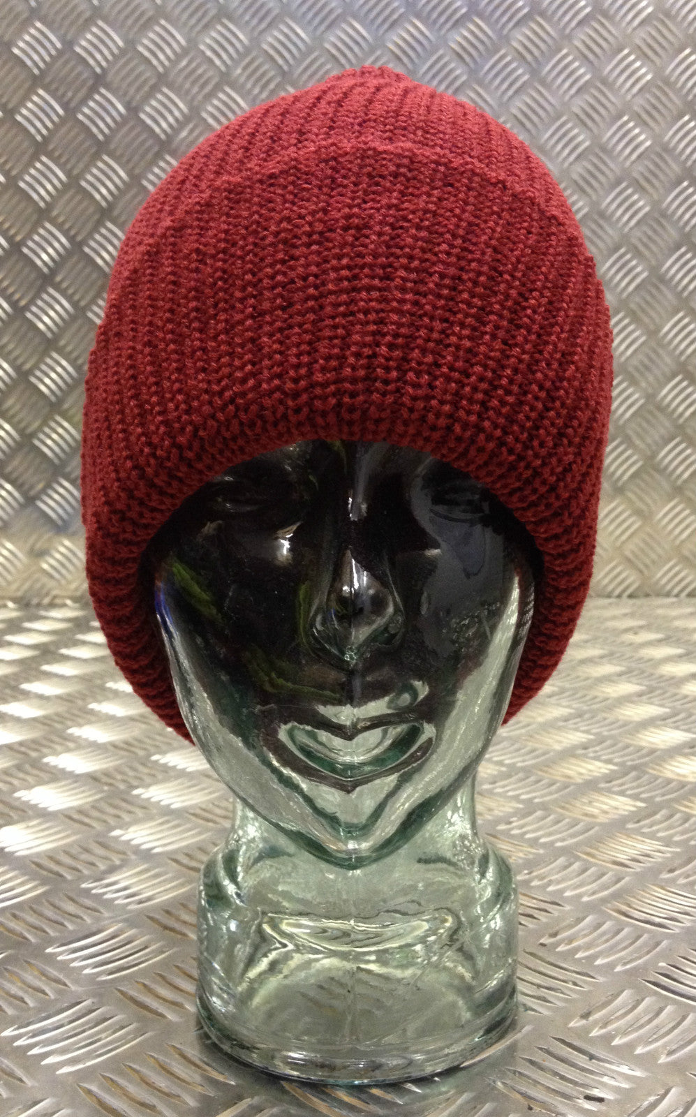 Dark Red / Maroon Knitted Beanie Hat / Watch Cap / Woolly Hat - One size - NEW