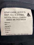 No5 Mess Trousers RAF Royal Air Force Blue Grey Colour Waist 35" / Long Leg