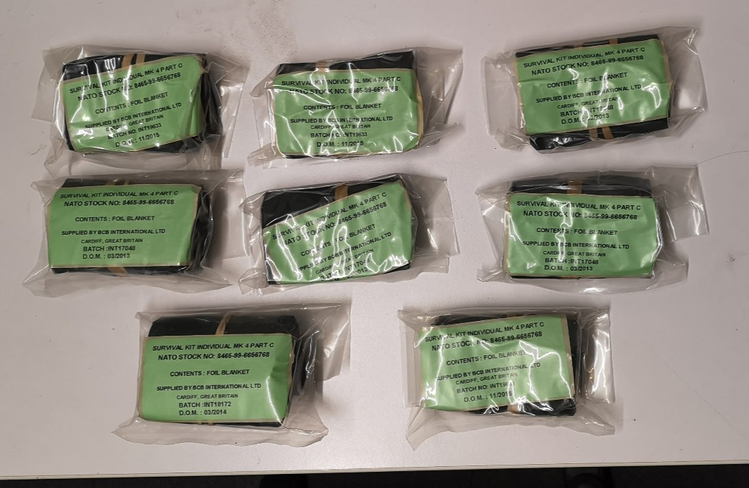 Foil Blankets from British MK4 Survival Kit pack of 8 New Sealed