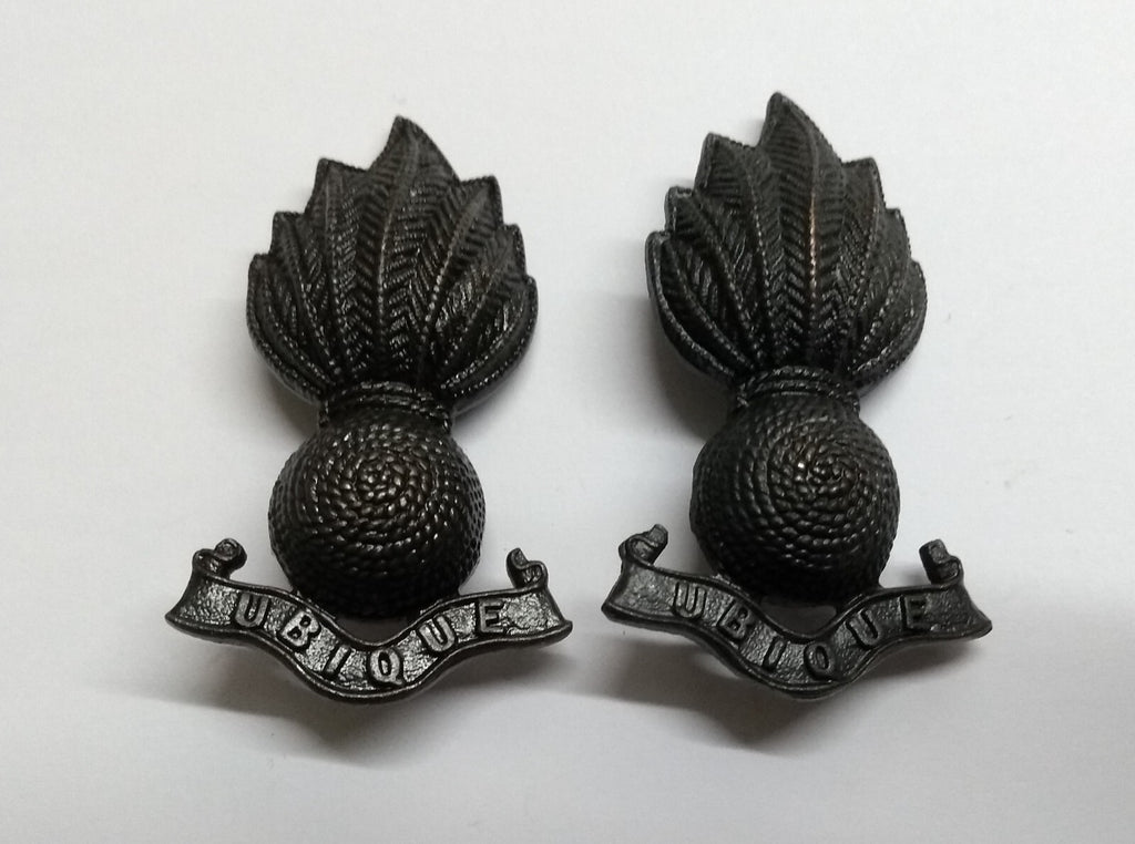 Royal Artillery Collar Dogs "Ubique" RA Metal Badges No Split Pins