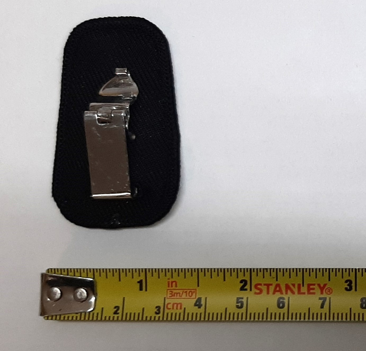 Rank Collar Badges 1 Silver Bar on Black With Metal Clip Fixings 1 Pair