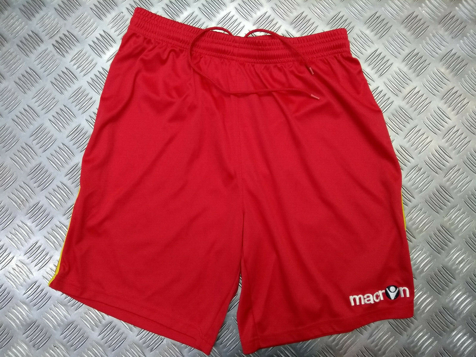 Macron Red Shorts with Drawstring Fastening 100% Polyester Large - Used