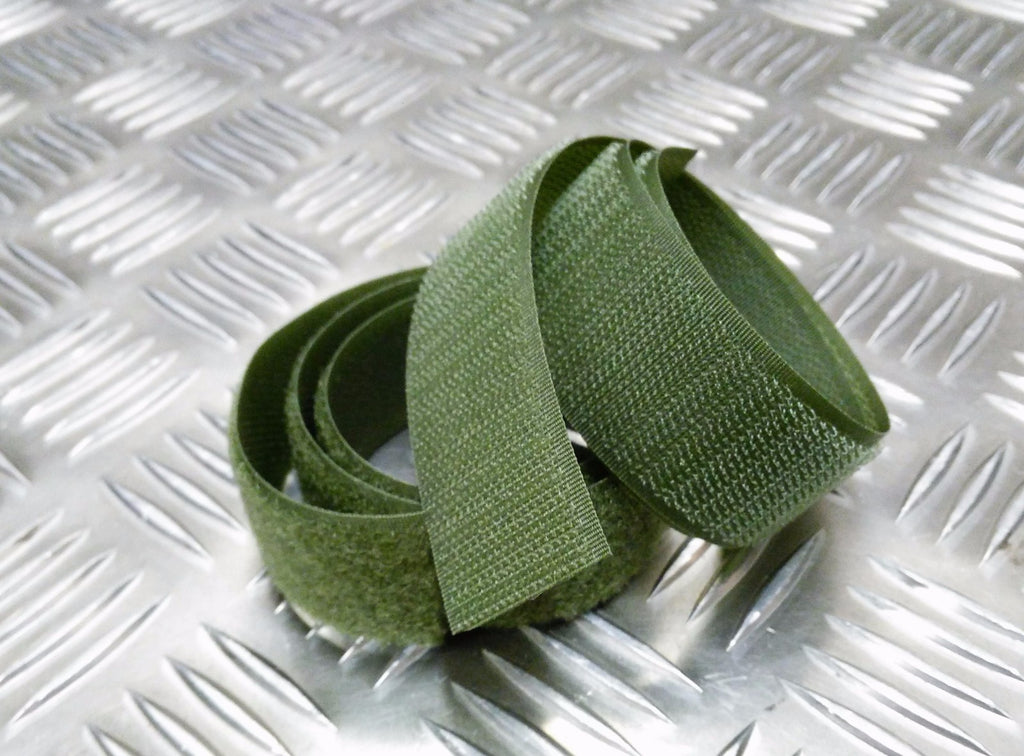 Genuine British Olive Green 15mm or 30mm Rip n Grip Hook & Loop Sewing Strips