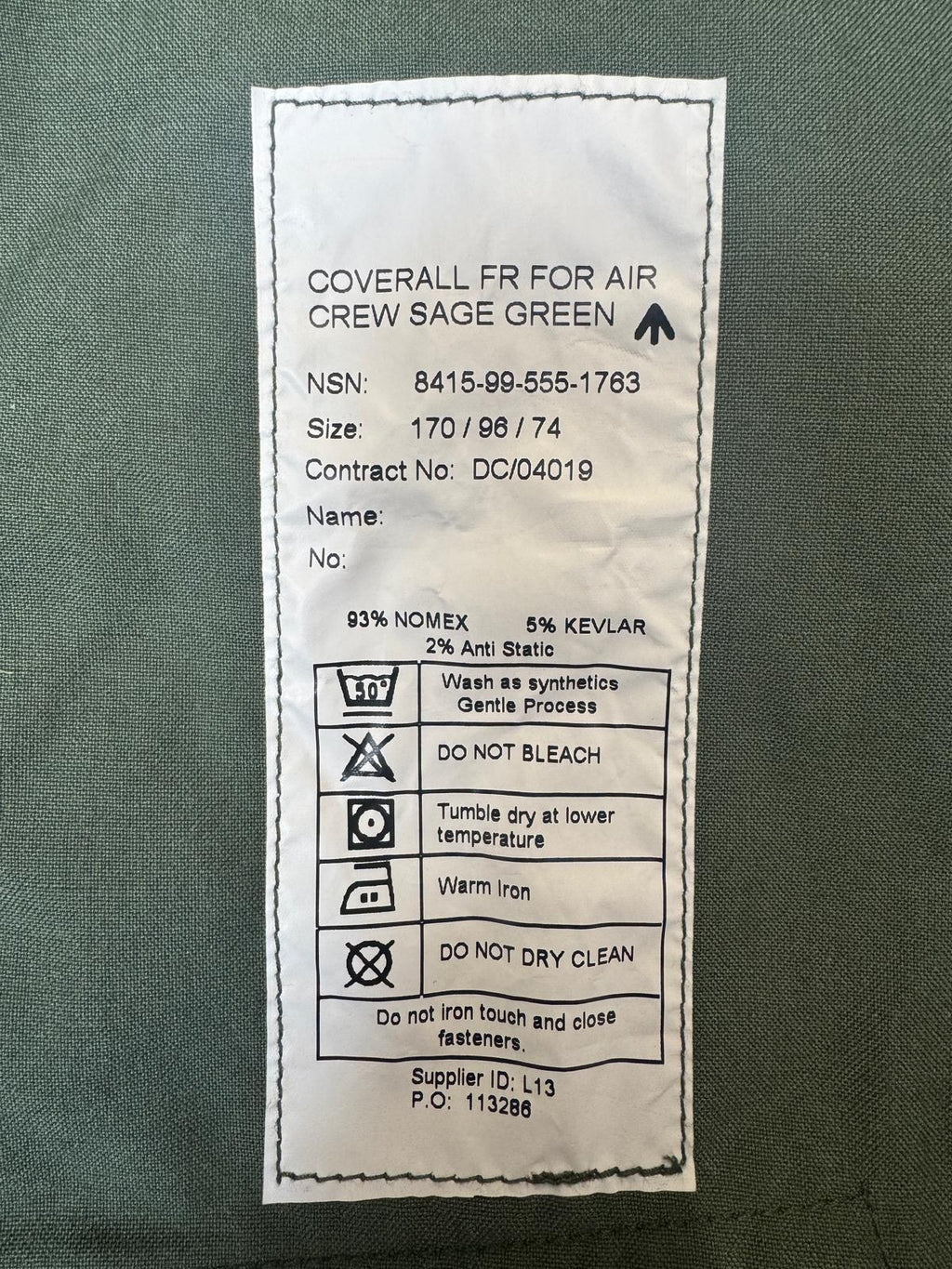 Aircrew Coverall Lightweight Sage / Green RAF Royal Air Force Jumpsuit Assorted