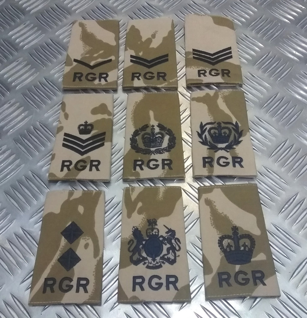 British Army Royal Gurkha Rifles Regiment DDP Desert Rank Slide Various