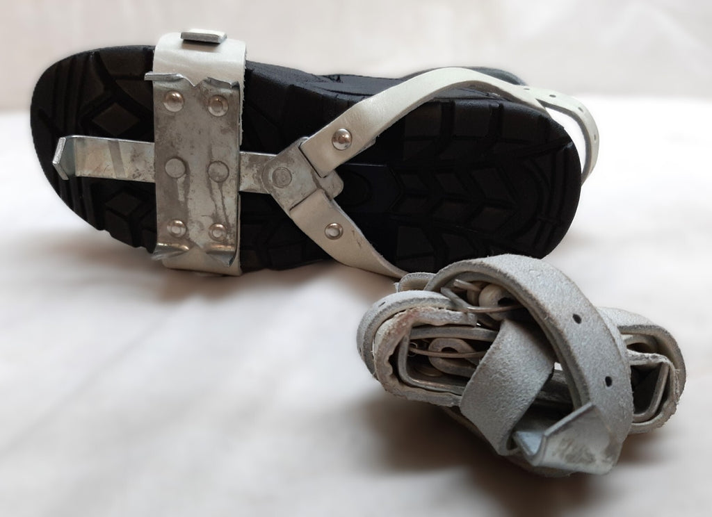 Crampon Boot Spikes British Tri Service Chrome Leather Straps One Size
