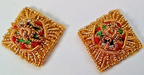 Shoulder Pips 3/8" Gold Hand Embroidered H/E Bath Stars 1 Pair