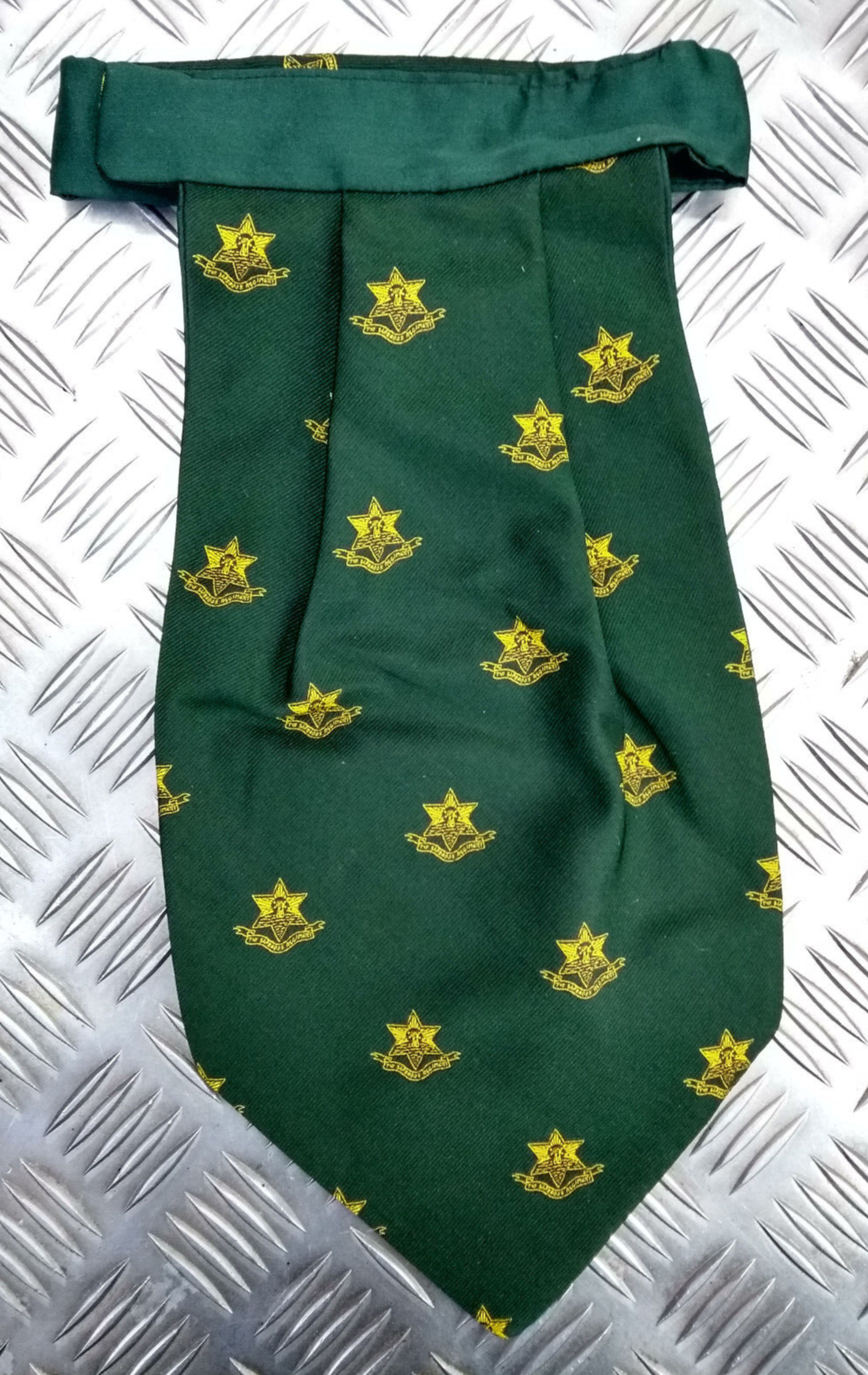 Green Polyester Cravat with The Barbados Regiment Motif - NEW