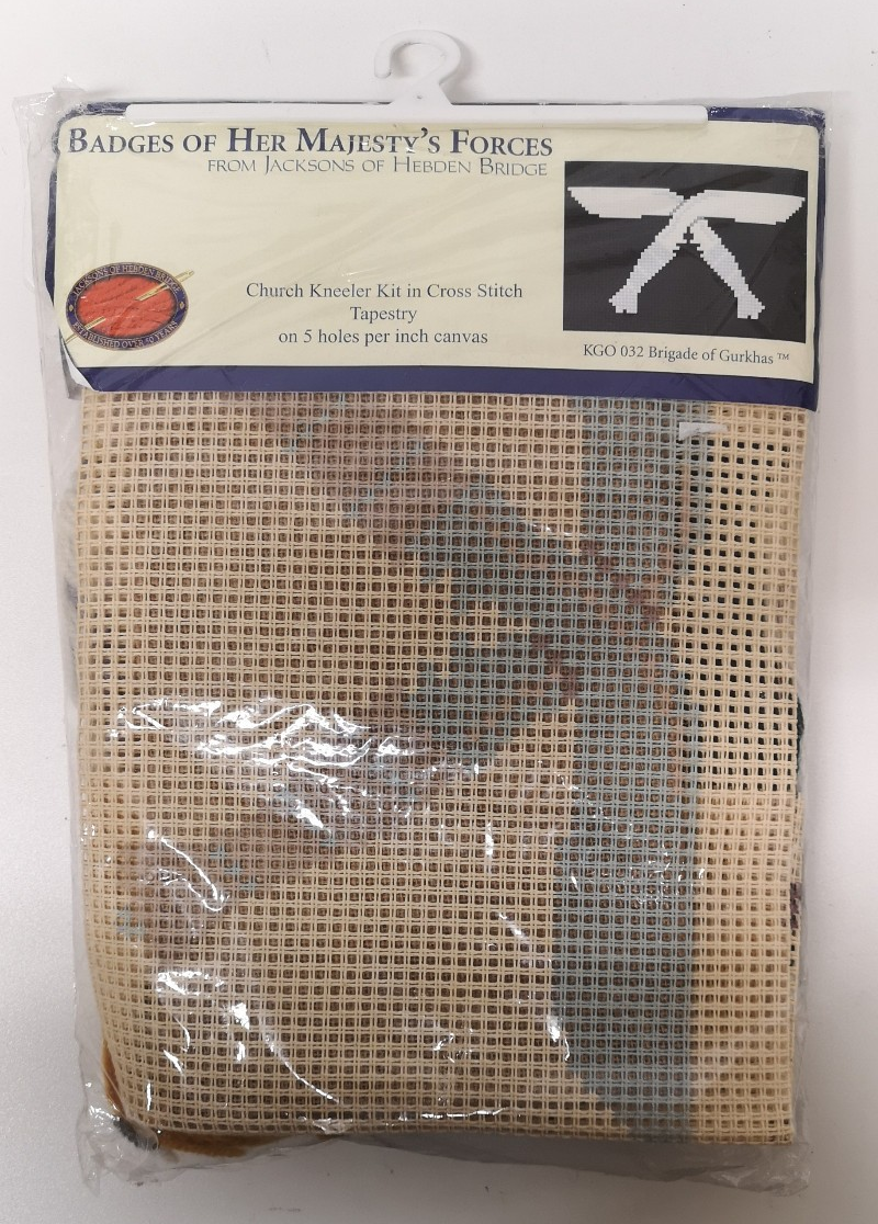 Church Kneeler Kit in Cross Stitch Tapestry Brigade of Gurkhas Insignia