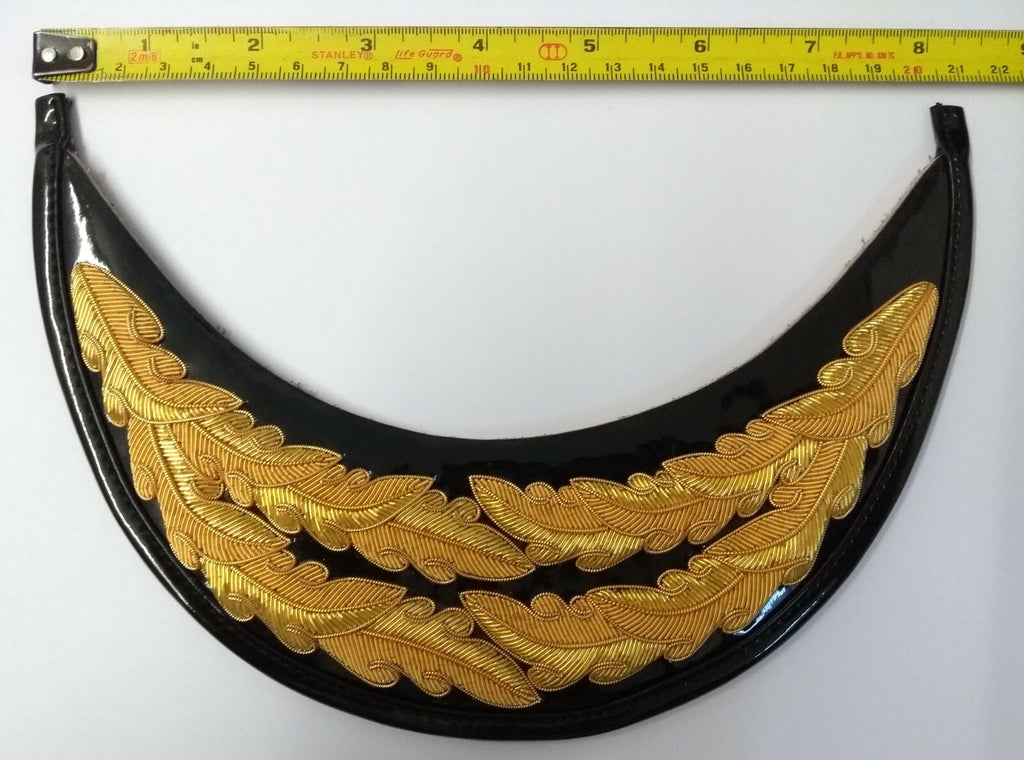 Genuine British Made 2 Row Officers "Scrambled Egg" Oak Leaf Dress Hat Peak