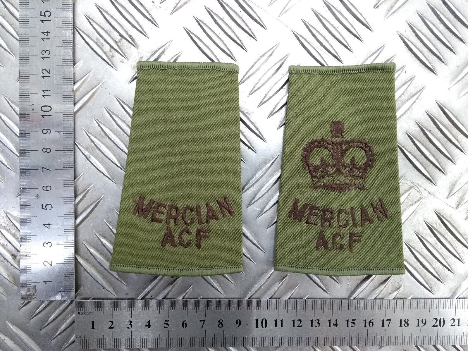 Mercian ACF OD Green Rank Slides Genuine British Army - NEW