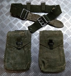 M39 Belt & Utility Pouches WW2 Pattern Heavy Canvas Vintage Army Webbing ASST