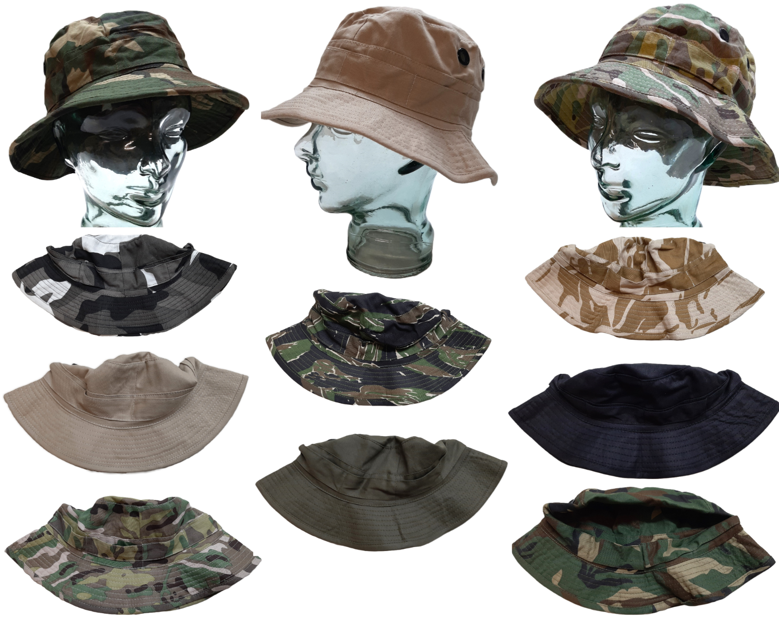 Army Boonie Hat Military Style Bucket/Bush Hat and Colours