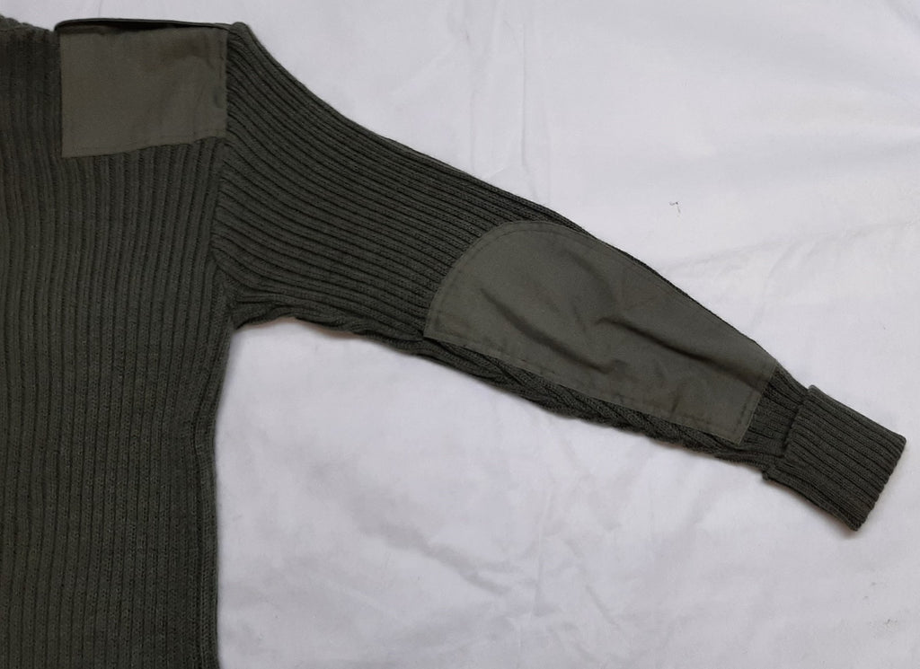 Army Commando Jumper British Forces Ribbed Olive Green Pullover No Insignia XL