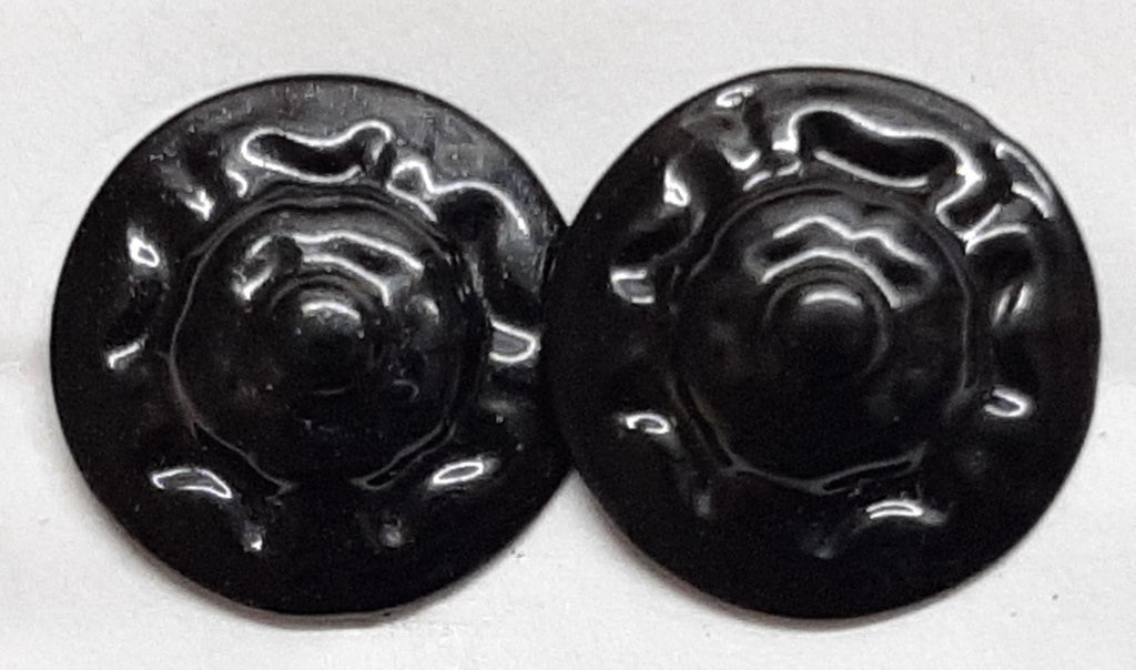 Black Rosettes Insignia British Made Split Pin Vintage Subdued Rose Crown X4